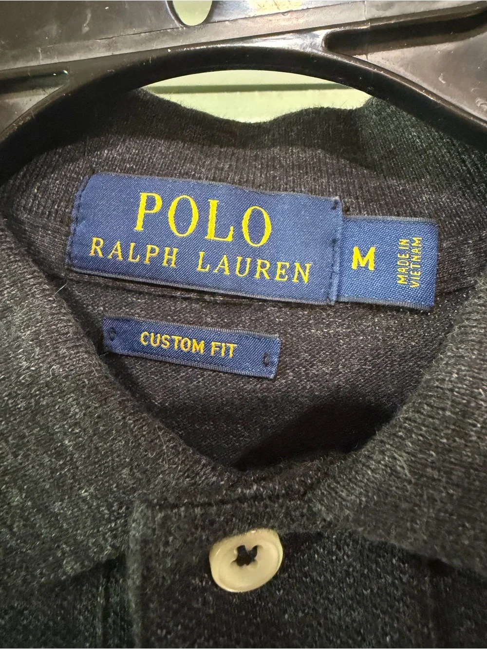 Ralph Lauren Dark Charcoal Polo with Purple Pony